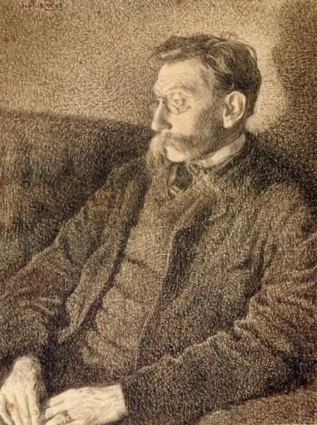 Portrait Of Emile Verhaeren by Theo Van Rysselberghe
