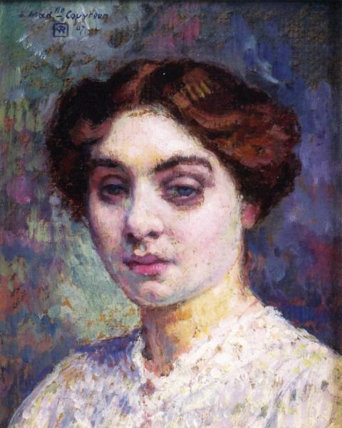 Portrait Of Madameoiselle Couvreur by Theo Van Rysselberghe