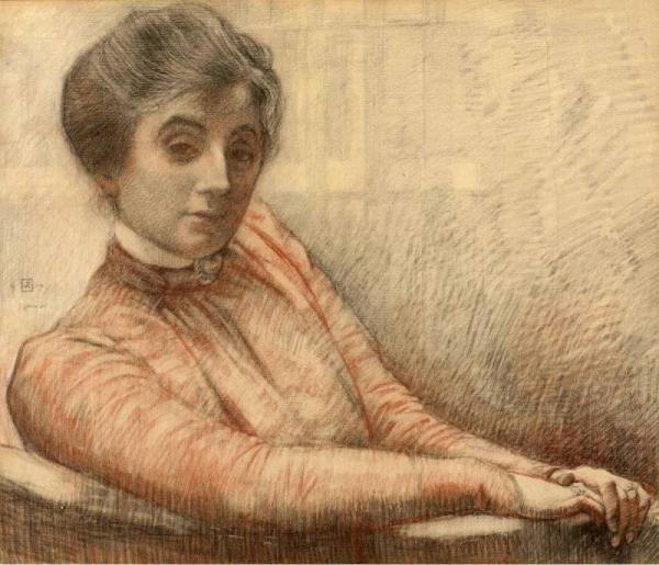 Portrait Of Maria Van Rysselberghe by Theo Van Rysselberghe