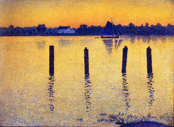 Sailboats On The River Scheldt by Theo Van Rysselberghe