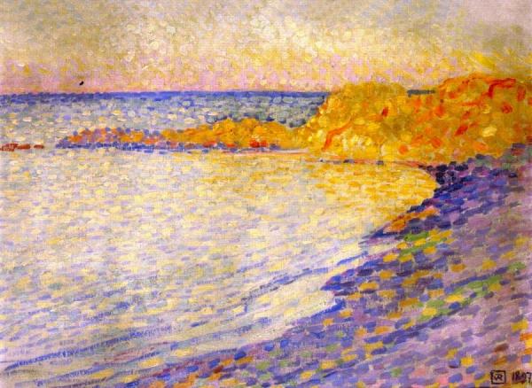 Small Beach At Saint-tropez by Theo Van Rysselberghe