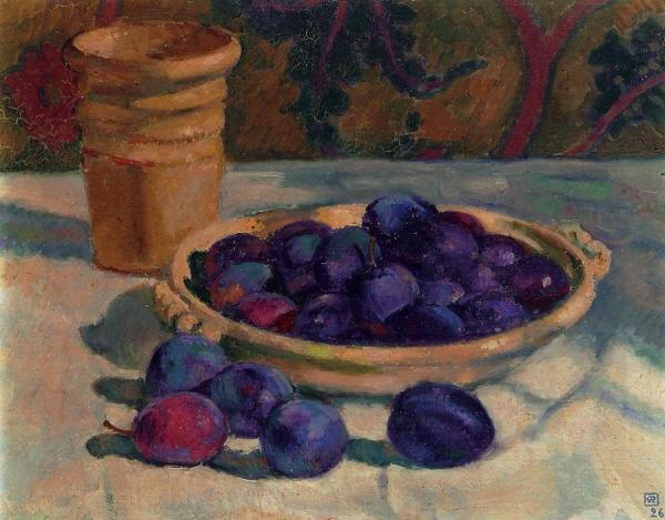 Still Life With Plums by Theo Van Rysselberghe