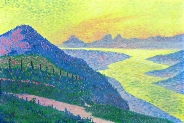 Sunset At Ambleteuse by Theo Van Rysselberghe