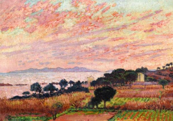 The Bay At Sunset (saint Clair) by Theo Van Rysselberghe Oil Painting Reproductions