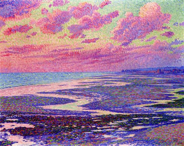 The Beach At Ambleteuse At Low Tide by Theo Van Rysselberghe