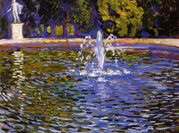 The Fountain: Parc Sans Souci At Potsdam by Theo Van Rysselberghe