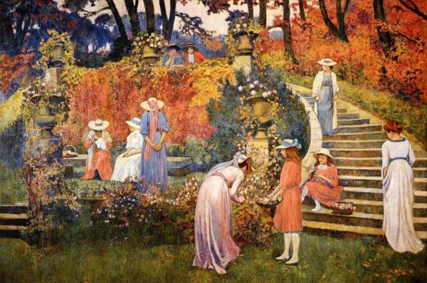 The Garden Of Felicien Rops At Essone by Theo Van Rysselberghe