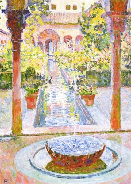 The Gardens Of Generalife In Grenada by Theo Van Rysselberghe