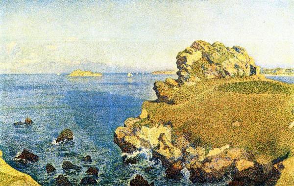 The Pointe De Per Kiridec At Roscoff, Brittany by Theo Van Rysselberghe