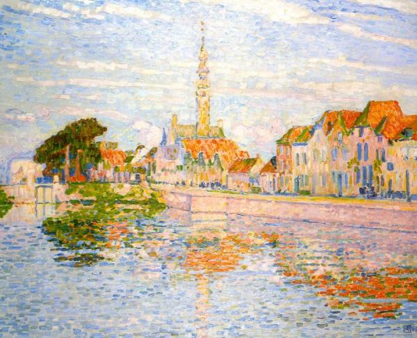 The Quay At Verre, Zeeland by Theo Van Rysselberghe