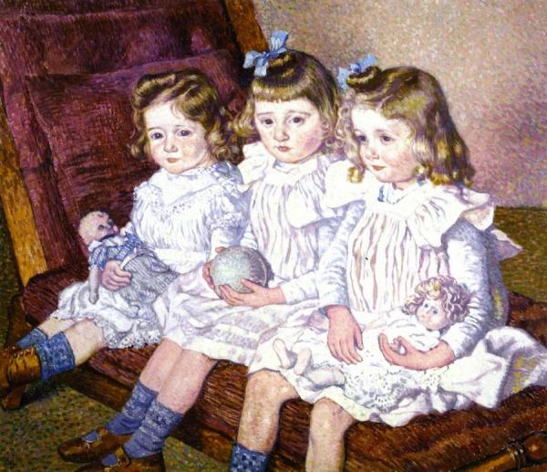 Three Daughters Of Thomas Braun by Theo Van Rysselberghe