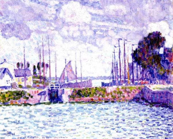 Veere (holland): October Mists by Theo Van Rysselberghe