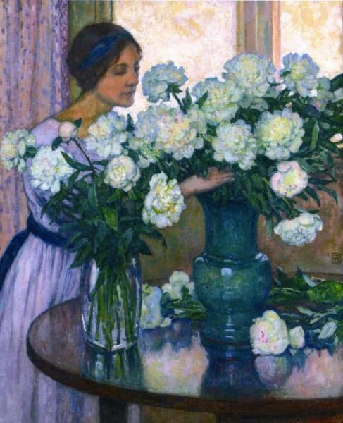 White Peonies by Theo Van Rysselberghe