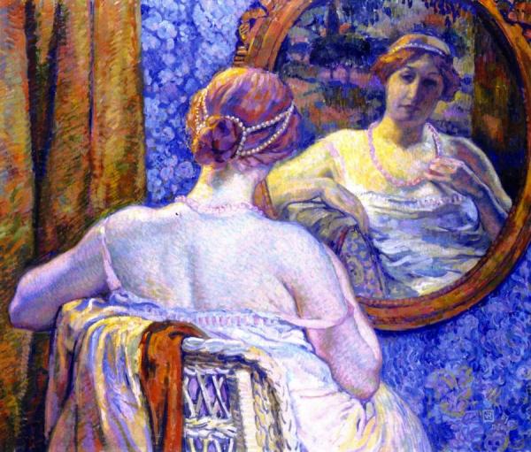 Woman With Red Necklace by Theo Van Rysselberghe