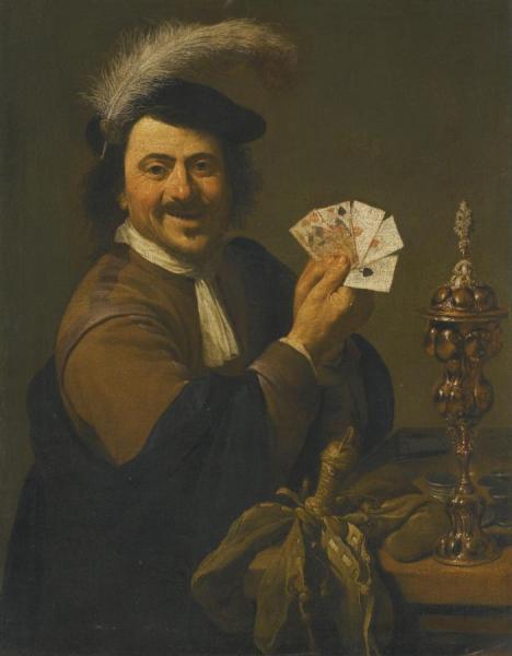 A Card Player Showing His Hand by Theodoor Rombouts