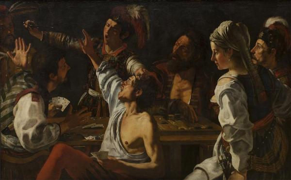 Card And Backgammon Players. Fight Over Cards, 1620-1630 by Theodoor Rombouts