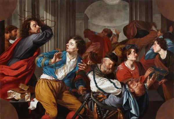 Christ Driving The Money - Changers From The Temple by Theodoor Rombouts