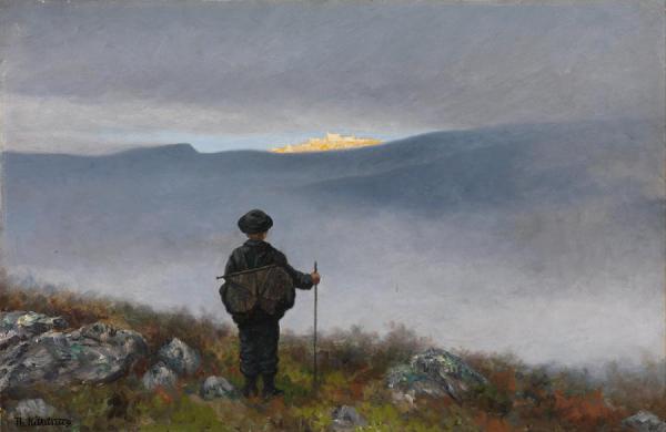 Far,far Away Soria Moria Palace Shimmered Like Gold by Theodor Kittelsen