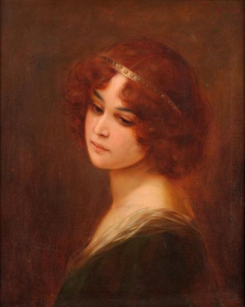 Redhead Beauty by Theodor Recknagel Oil Painting Reproductions
