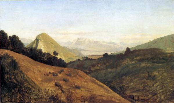 Italian Hills At Dawn by Theodore Caruelle D Aligny
