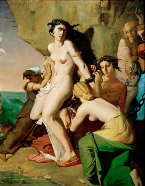 Andromeda Chained To The Rock By The Neireids(1840) by Theodore Chasseriau