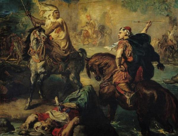 Arab Chiefs Challenging Each Other To Single Combat by Theodore Chasseriau