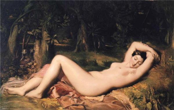 Bather Sleeping Near A Spring by Theodore Chasseriau