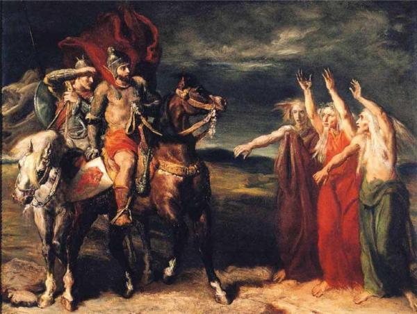 Macbeth And Banquo Encountering The Three Witches On The Heath by Theodore Chasseriau