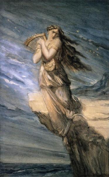 Sappho Leaping Into The Sea From The Leucadian Promontory by Theodore Chasseriau