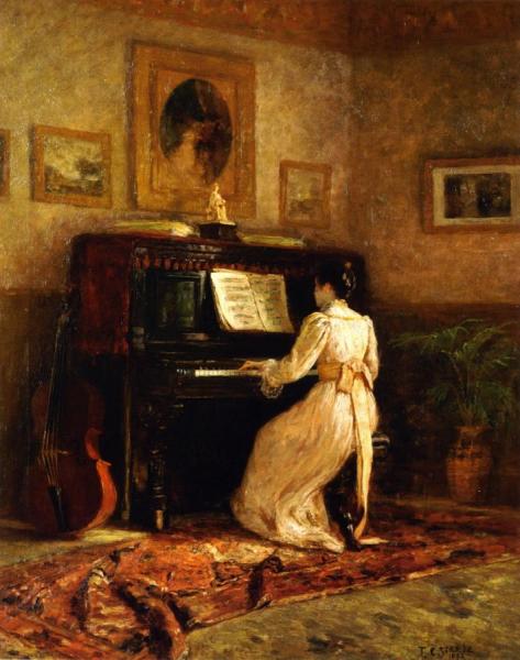 Theodore Clement Steele Girl At The Piano