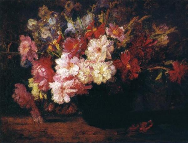 Peonies And Irises by Theodore Clement Steele