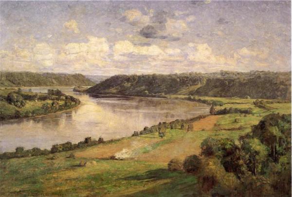 The Ohio River From The College Campus, Hanover by Theodore Clement Steele Oil Painting Reproductions