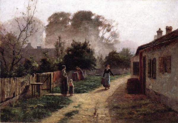 Village Scene by Theodore Clement Steele
