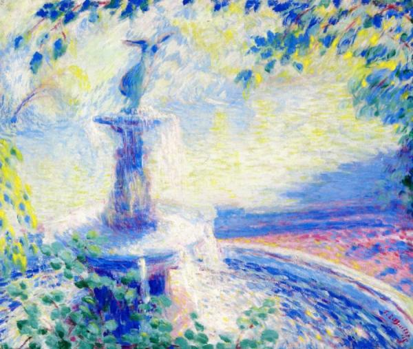 Fountain, Central Park by Theodore Earl Butler