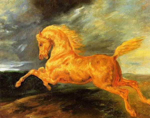 Theodore Gericault A Horse Frightened By Lightning