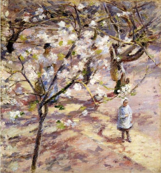 Blossoms At Giverny by Theodore Robinson