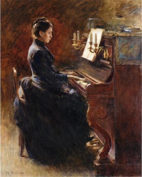 Girl At Piano by Theodore Robinson