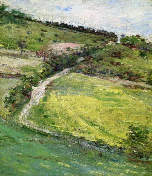 Hillside In Giverny, France by Theodore Robinson