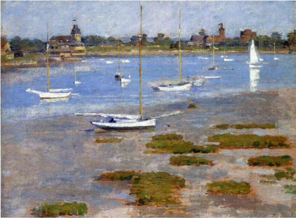 Low Tide, The Riverside Yacht Club by Theodore Robinson