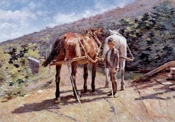 On The Tow-path - A Helt by Theodore Robinson
