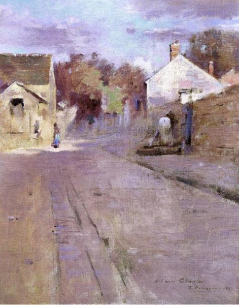 Street In Barbizon At Sunset by Theodore Robinson