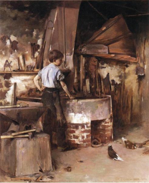 The Apprentice Blacksmith by Theodore Robinson