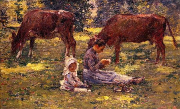Watching The Cows by Theodore Robinson