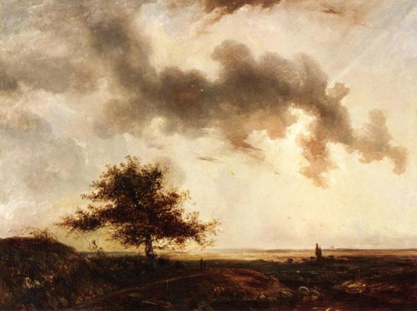 Figures In A Landscape by Théodore Rousseau