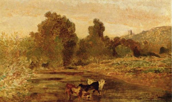 Pasture Land By Water by Théodore Rousseau