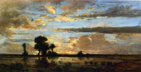 Sunset by Théodore Rousseau