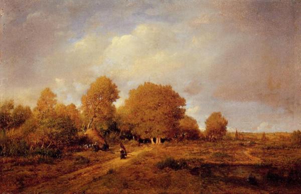 Woman Carrying Wood by Théodore Rousseau