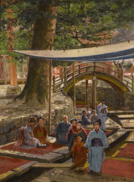 A Temple Garden In Kyoto,1896 by Theodore Wores