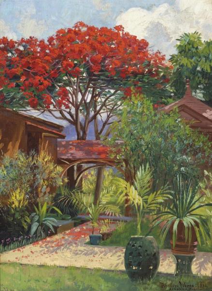 Honolulu Garden,ainahau,1902 by Theodore Wores