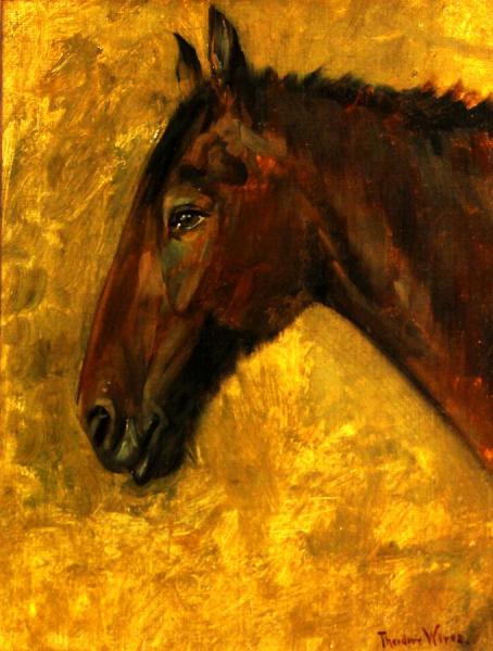 Indian Horse Head by Theodore Wores Oil Painting Reproductions